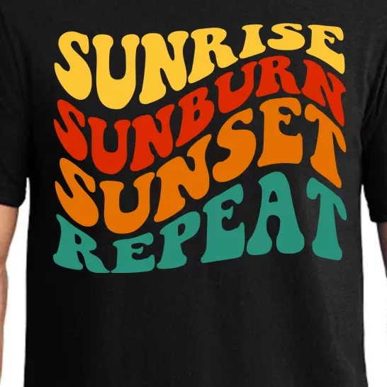 Sunrise Sunburn Sunset Repeat Retro Summer Pajama Set