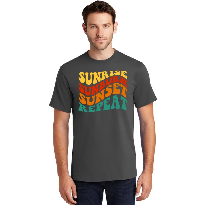 Sunrise Sunburn Sunset Repeat Retro Summer Tall T-Shirt