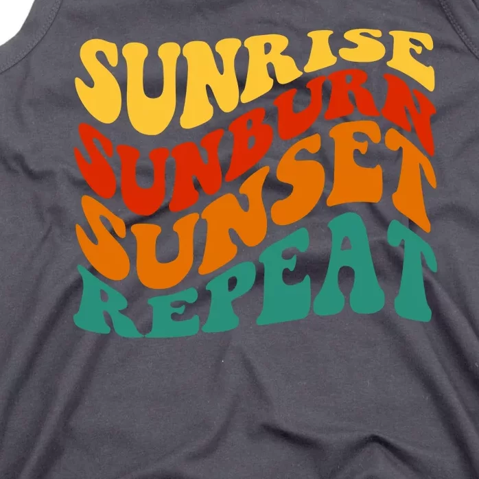 Sunrise Sunburn Sunset Repeat Retro Summer Tank Top