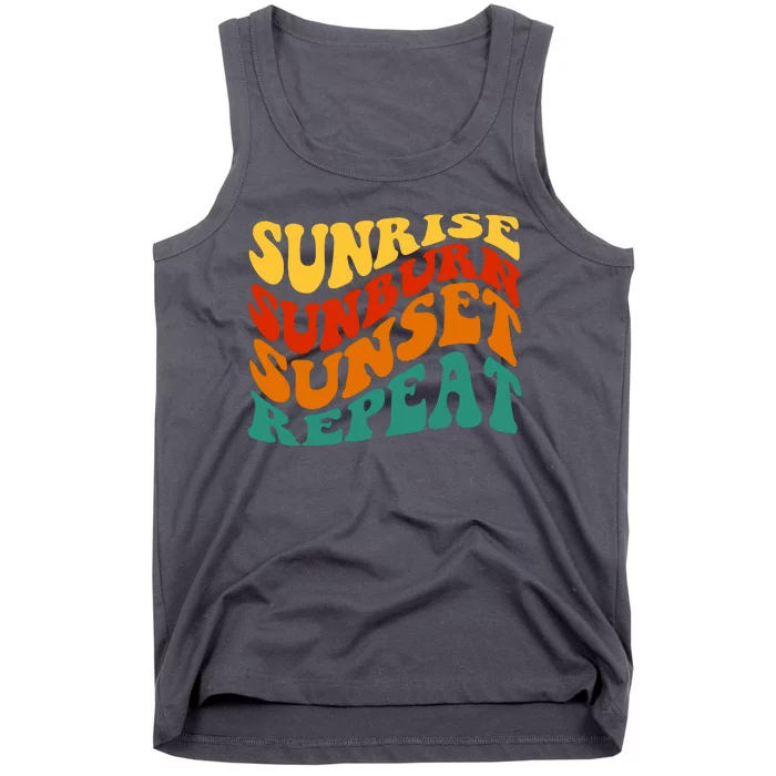 Sunrise Sunburn Sunset Repeat Retro Summer Tank Top