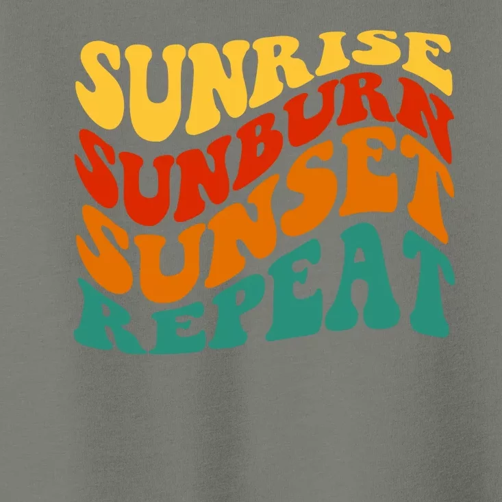 Sunrise Sunburn Sunset Repeat Retro Summer Toddler T-Shirt