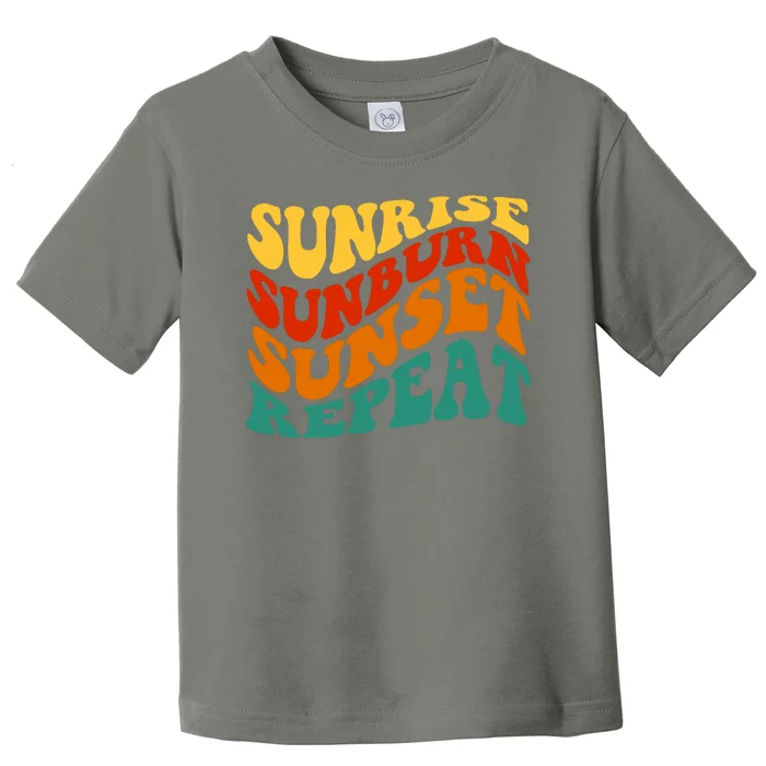 Sunrise Sunburn Sunset Repeat Retro Summer Toddler T-Shirt