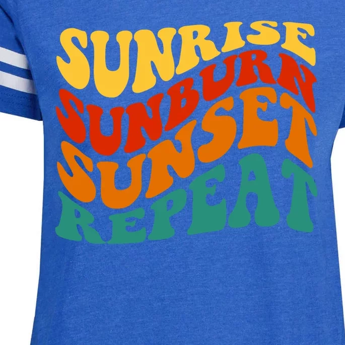 Sunrise Sunburn Sunset Repeat Retro Summer Enza Ladies Jersey Football T-Shirt