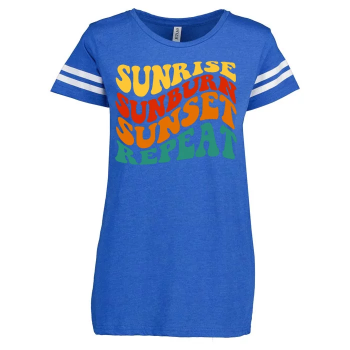 Sunrise Sunburn Sunset Repeat Retro Summer Enza Ladies Jersey Football T-Shirt