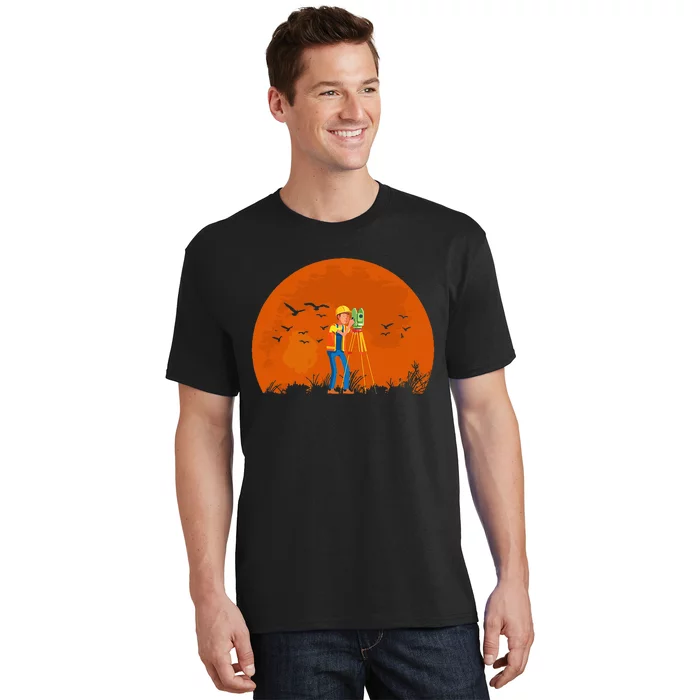 Surveyor Sunset Surveyor Surveying Cartographer T-Shirt