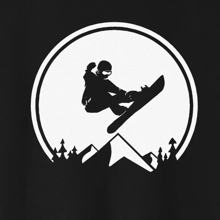 Snowboard Snowboarding Silhouette Big Air Women's Crop Top Tee