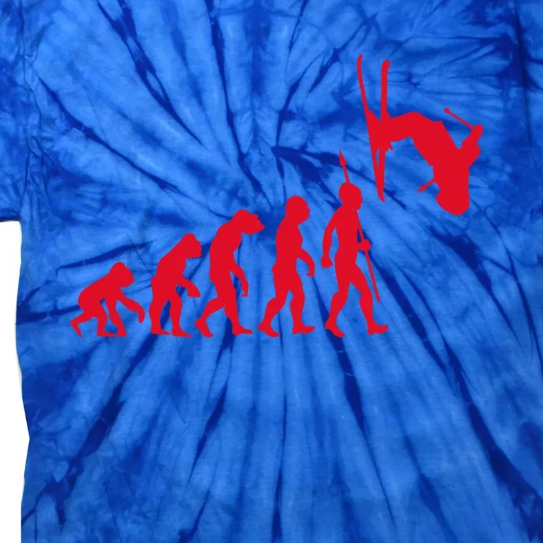 Skiing Skiing Skiers Winter Sports Evolution Gift Tie-Dye T-Shirt