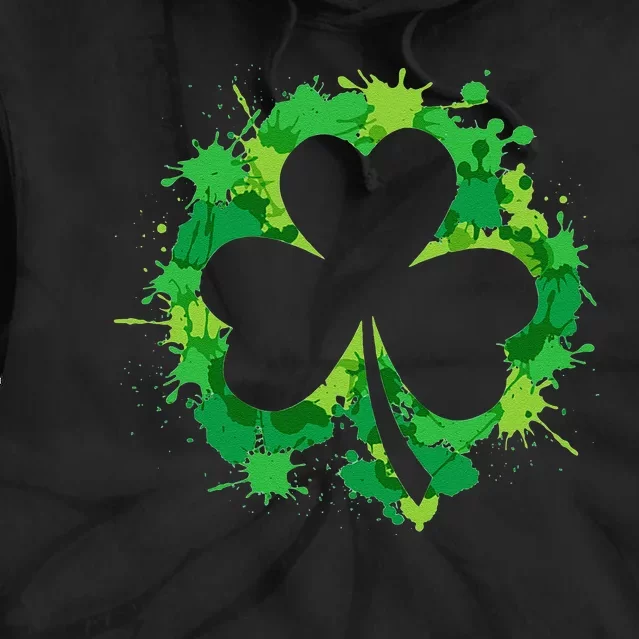 Splash Shamrock Saint Patrick's St Patty's Day Tie Dye Hoodie