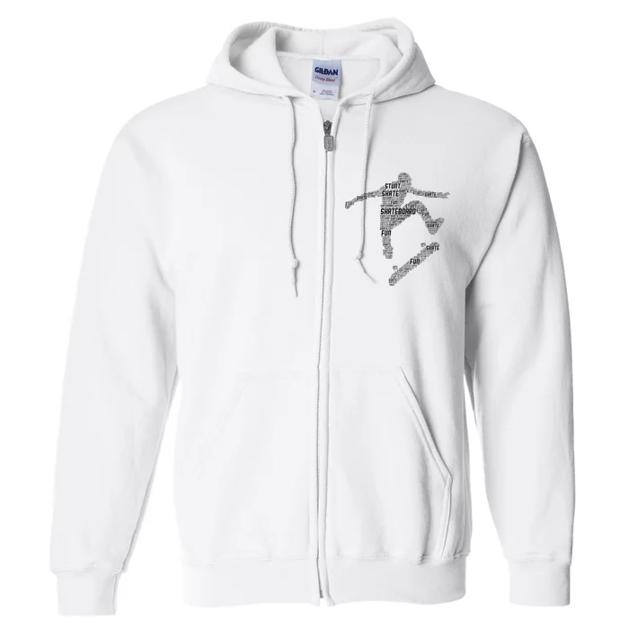 Skateboard Skater Skateboarder Full Zip Hoodie