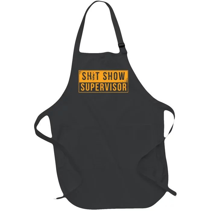 Shit Show Supervisor Funny Vintage Full-Length Apron With Pocket