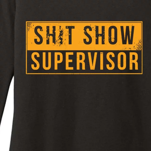 Shit Show Supervisor Funny Vintage Womens CVC Long Sleeve Shirt