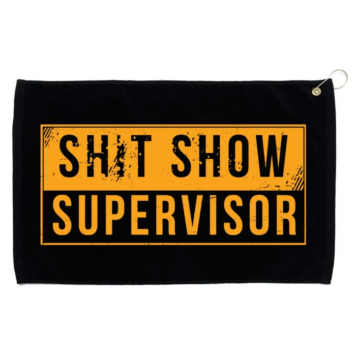 Shit Show Supervisor Funny Vintage Grommeted Golf Towel