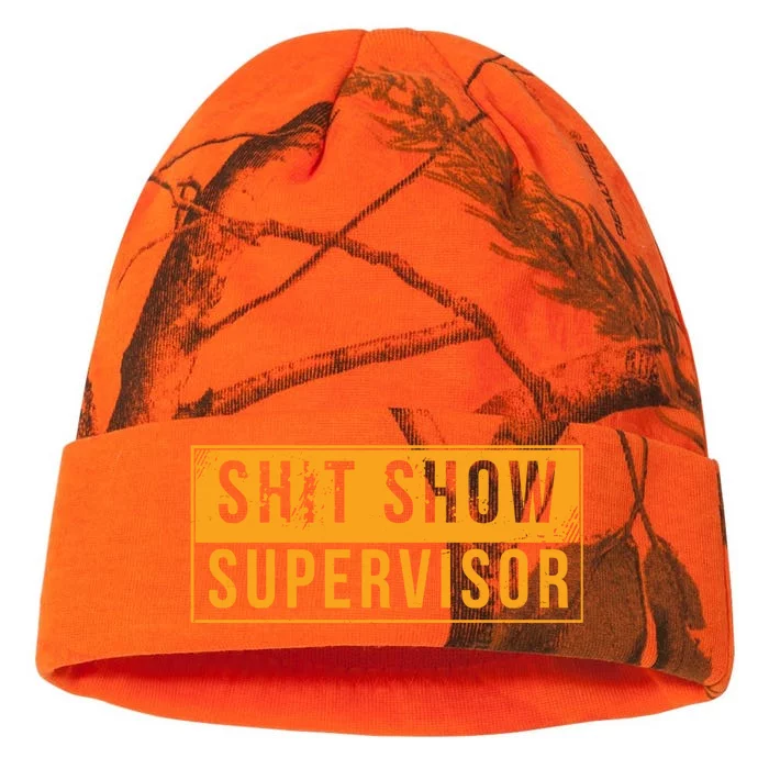 Shit Show Supervisor Funny Vintage Kati - 12in Camo Beanie