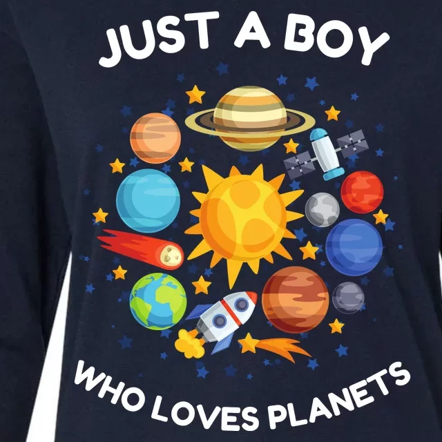 Solar System Space Science Geek Womens Cotton Relaxed Long Sleeve T-Shirt