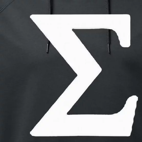 Small Sigma Symbol Logo Greek Alphabet Letter For Sigma Male Performance Fleece Hoodie