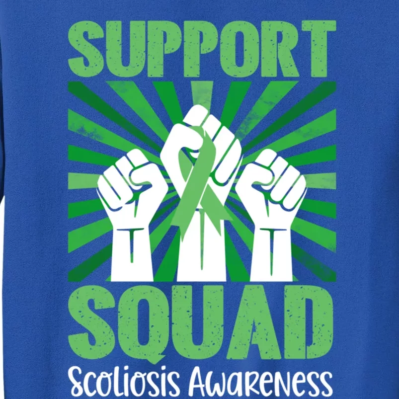 Scoliosis Support Squad Family Scoliosis Awareness Month Gift Tall Sweatshirt