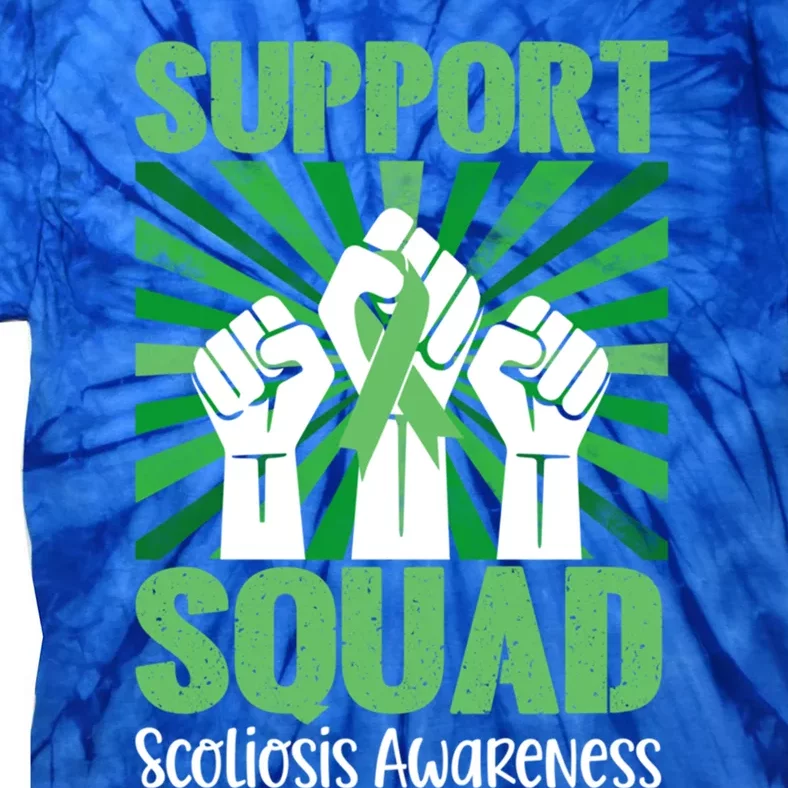 Scoliosis Support Squad Family Scoliosis Awareness Month Gift Tie-Dye T-Shirt