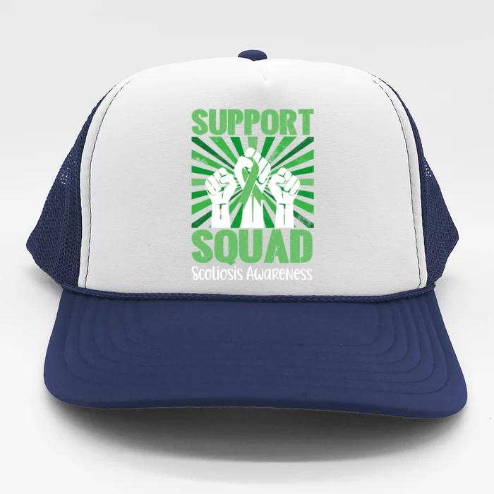 Scoliosis Support Squad Family Scoliosis Awareness Month Gift Trucker Hat