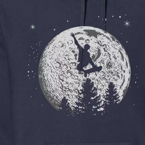 Skater Skateboarder Skateboard Moon Skateboarding Gift Premium Hoodie