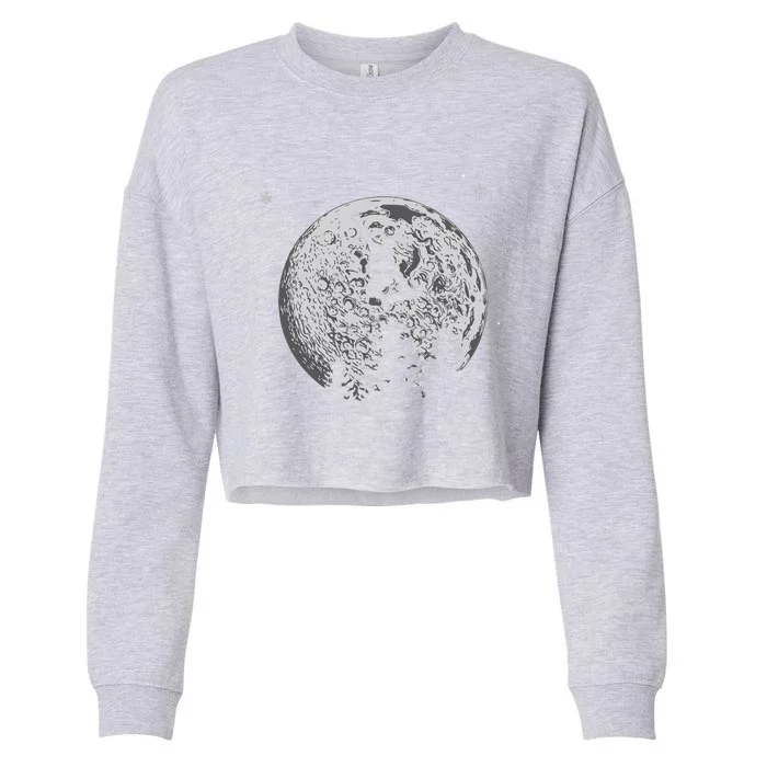 Skater Skateboarder Skateboard Moon Skateboarding Gift Cropped Pullover Crew