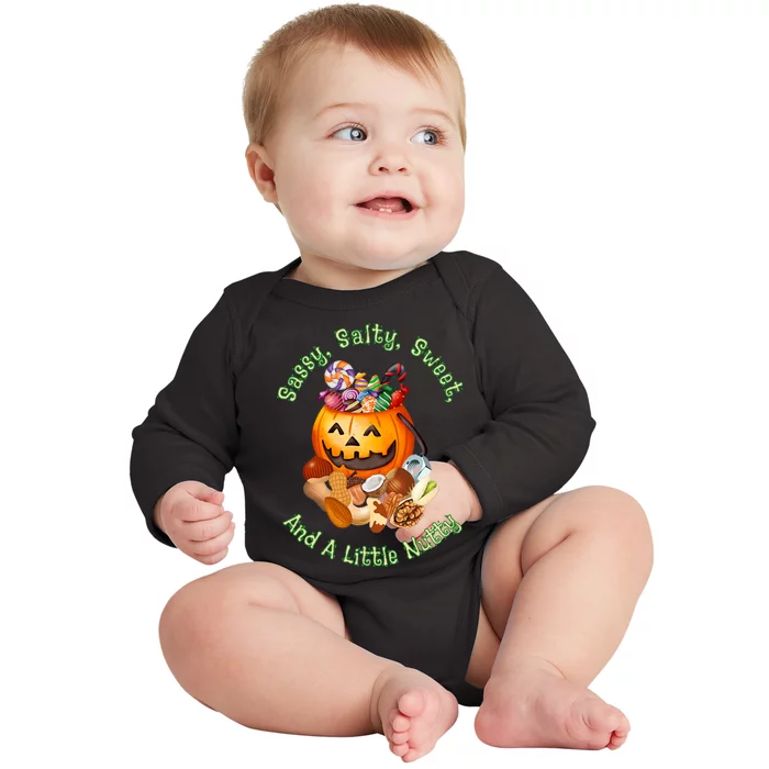 Sassy Salty Sweet And A Little Nutty Baby Long Sleeve Bodysuit