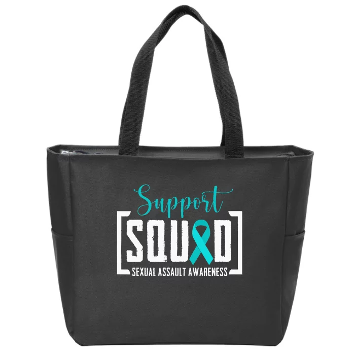 Support Squad Sexual Assault Awareness Month Support Victim Zip Tote Bag