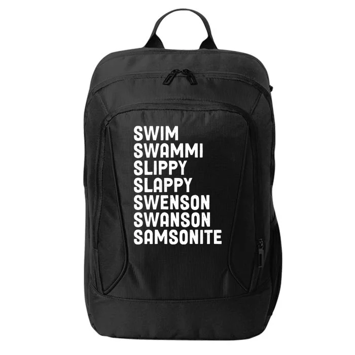 Swammi Slippy Slappy Swenson Swanson Samsonite City Backpack