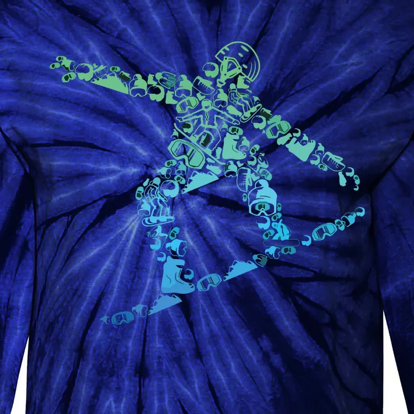 Snowboard Snowboarder Snowboarding Tie-Dye Long Sleeve Shirt