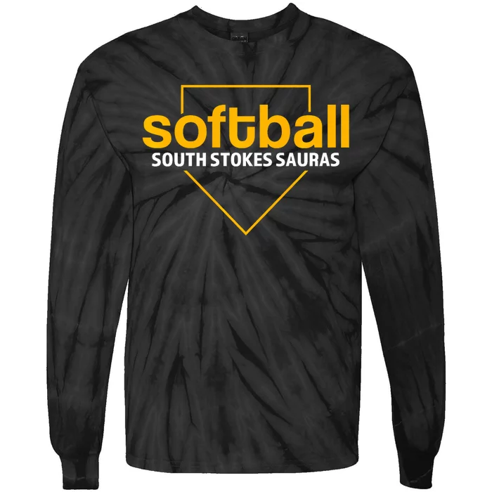 South Stokes Sauras Softball Home Plate Tie-Dye Long Sleeve Shirt