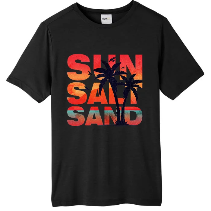 Sun Salt Sand Funny Beach Lover Summer Vacation Palm Tree ChromaSoft Performance T-Shirt