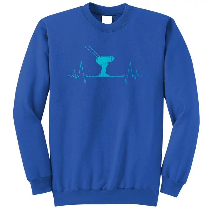 Ski Skiing Sports Heartbeat Skier Gift Meaningful Gift Sweatshirt