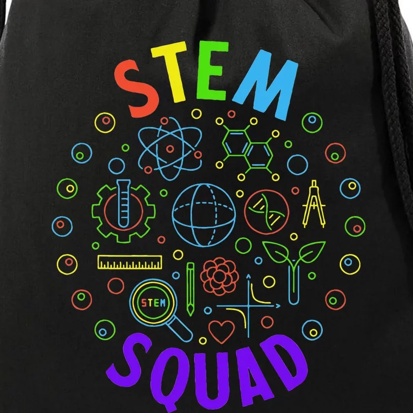 Stem Squad Science Technology Engineering And Math Drawstring Bag