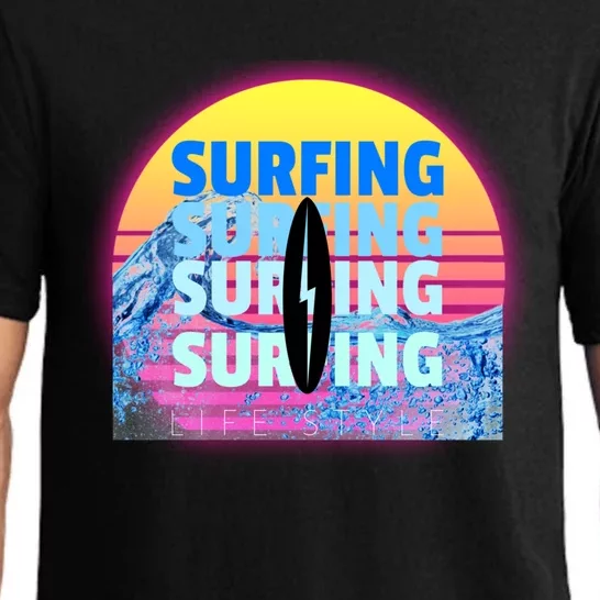 Surfer Sun Surfing All Day Long Ocean Vacation Fun In Sun Funny Gift Pajama Set