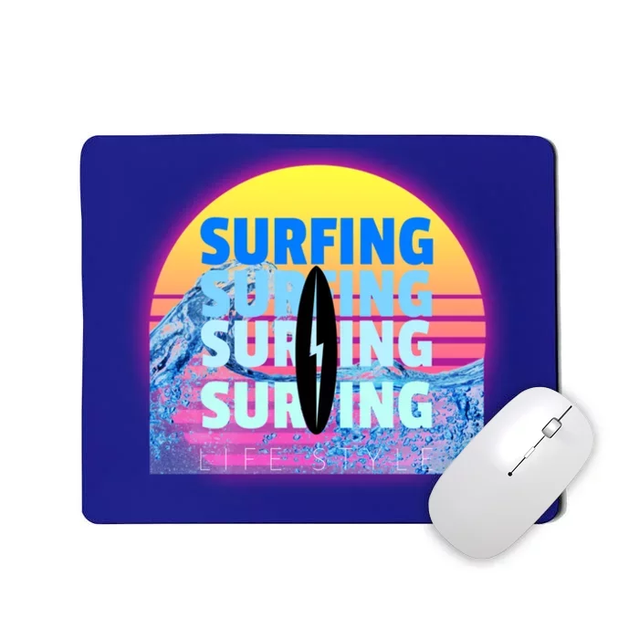 Surfer Sun Surfing All Day Long Ocean Vacation Fun In Sun Funny Gift Mousepad