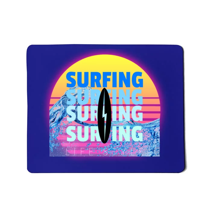 Surfer Sun Surfing All Day Long Ocean Vacation Fun In Sun Funny Gift Mousepad