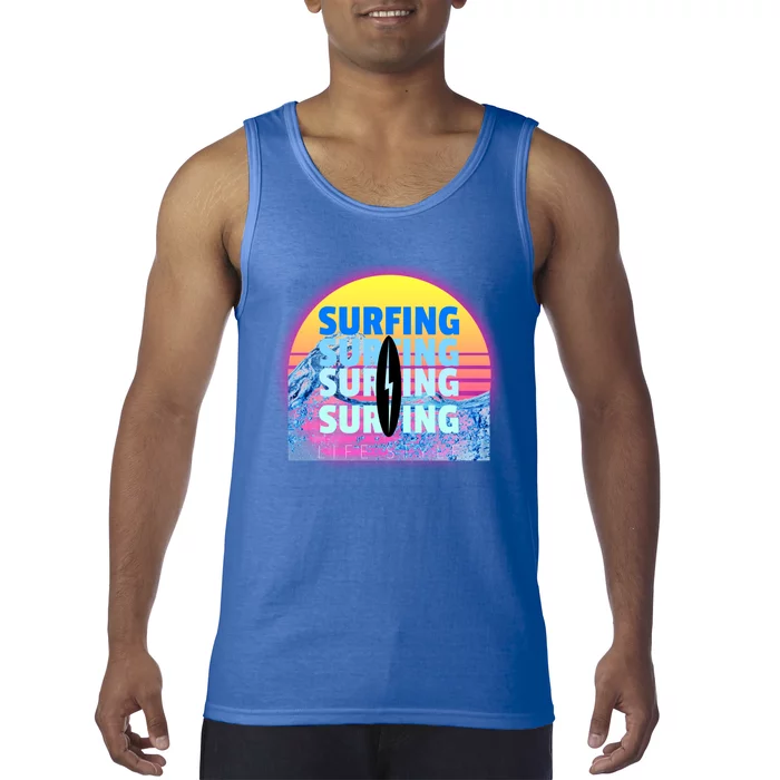 Surfer Sun Surfing All Day Long Ocean Vacation Fun In Sun Funny Gift Tank Top