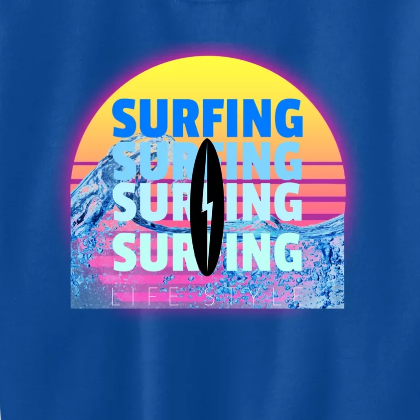 Surfer Sun Surfing All Day Long Ocean Vacation Fun In Sun Funny Gift Kids Sweatshirt