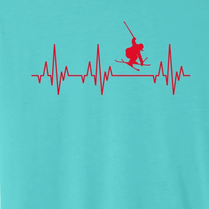 Skiing Skiing Skiing Skiers Winter Sports Heartbeat Gift ChromaSoft Performance T-Shirt