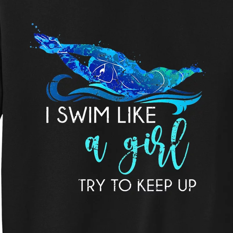 Swimmer Swim Sport Athlete retro Swimming Tall Sweatshirt