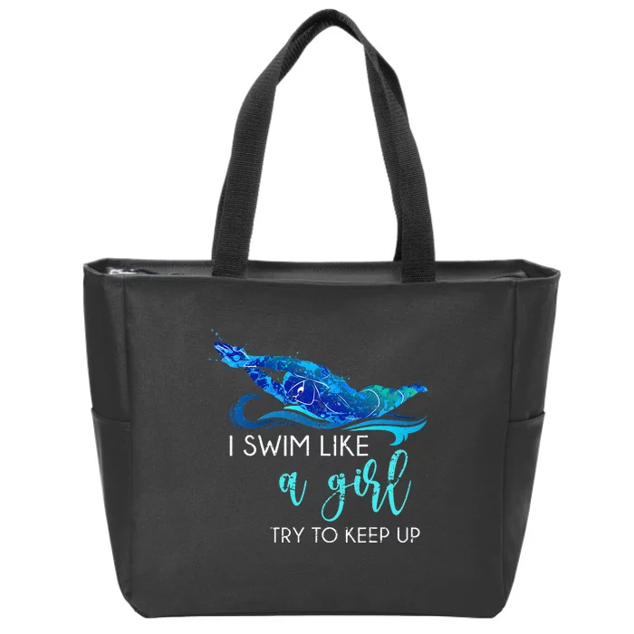 Swimmer Swim Sport Athlete Funny Swimming Zip Tote Bag