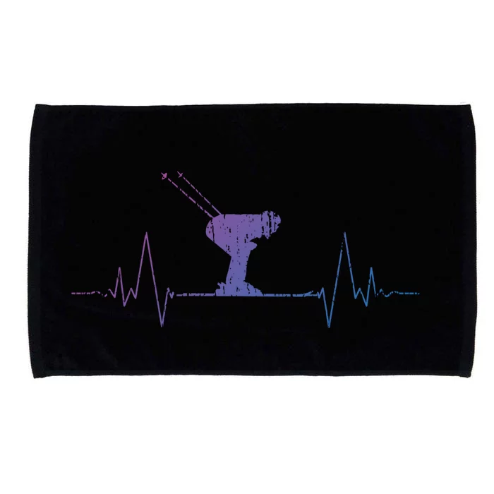 Ski Skiing Sports Heartbeat Skier Gift Meaningful Gift Microfiber Hand Towel