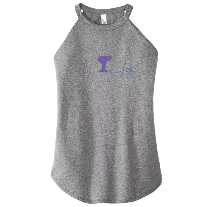 Ski Skiing Sports Heartbeat Skier Gift Meaningful Gift Women’s Perfect Tri Rocker Tank