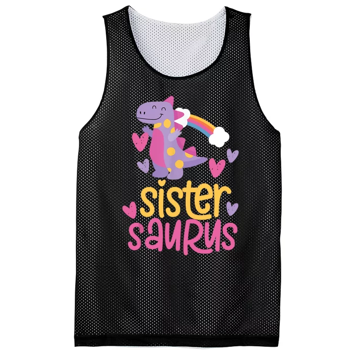 Sistersaurus Sister Saurus Dinosaur Mesh Reversible Basketball Jersey Tank