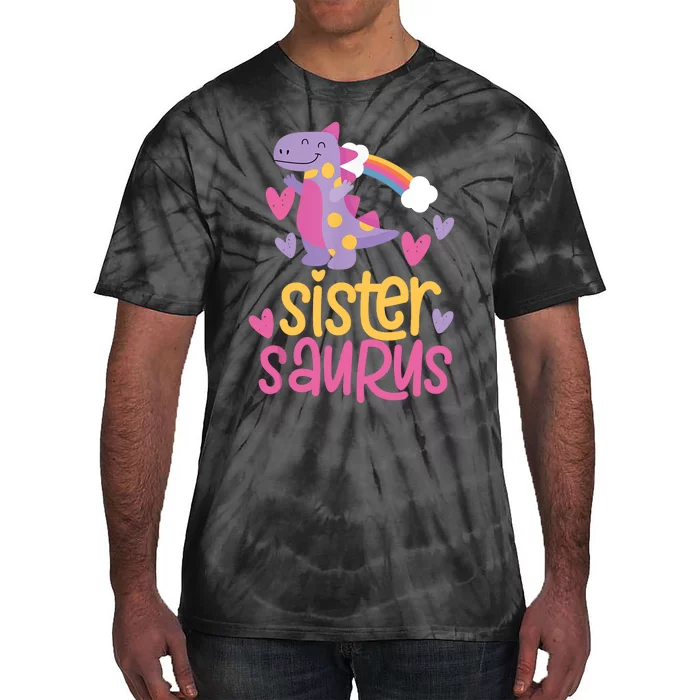 Sistersaurus Sister Saurus Dinosaur Tie-Dye T-Shirt