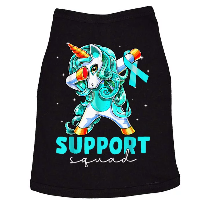 Support Squad Sexual Assault Awareness Teal Unicorn Doggie Tank