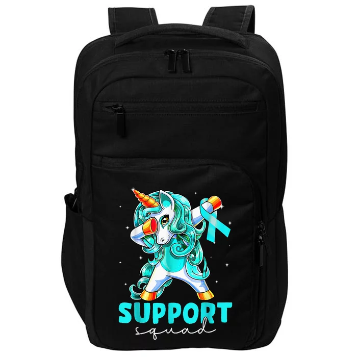 Support Squad Sexual Assault Awareness Teal Unicorn Impact Tech Backpack