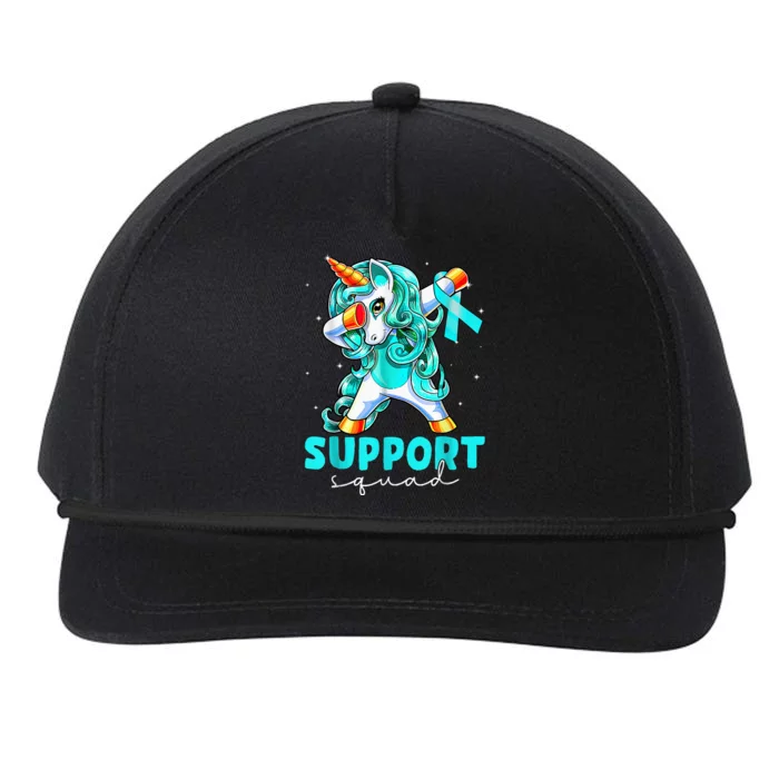 Support Squad Sexual Assault Awareness Teal Unicorn Snapback Five-Panel Rope Hat