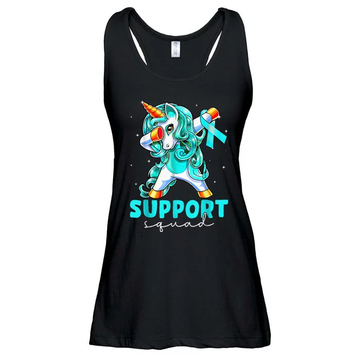 Support Squad Sexual Assault Awareness Teal Unicorn Ladies Essential Flowy Tank