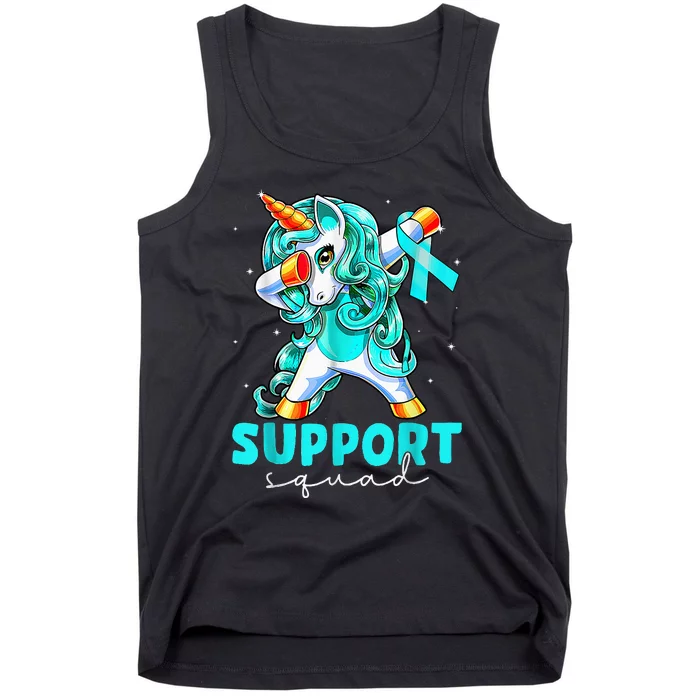 Support Squad Sexual Assault Awareness Teal Unicorn Tank Top