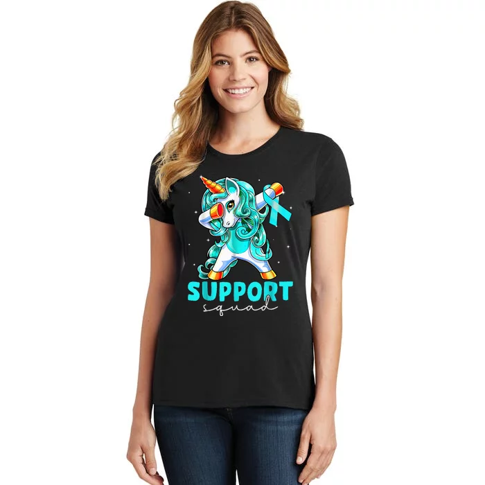 Support Squad Sexual Assault Awareness Teal Unicorn Women's T-Shirt